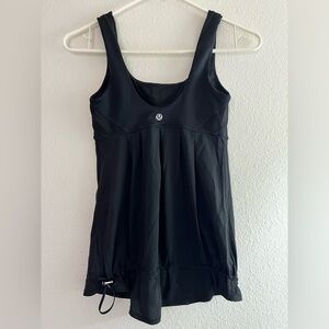 Lululemon Sleeveless Top Cinch Draw Cord Detail Black Size 2 Activewear
